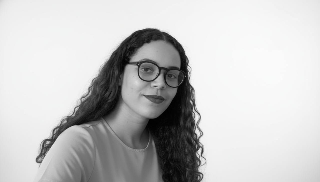 Retrato em preto e branco de Bianca Karoline